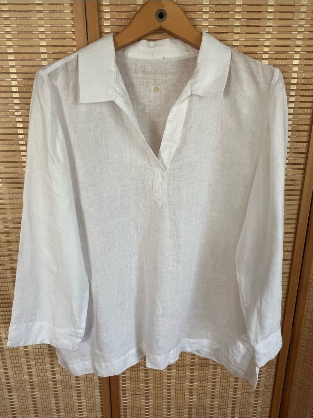 Lilly Pulitzer White Gasparilla Tunic Top Blouse XL Linen